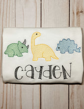 Load image into Gallery viewer, Dinosaur Trio Sketch Stitch